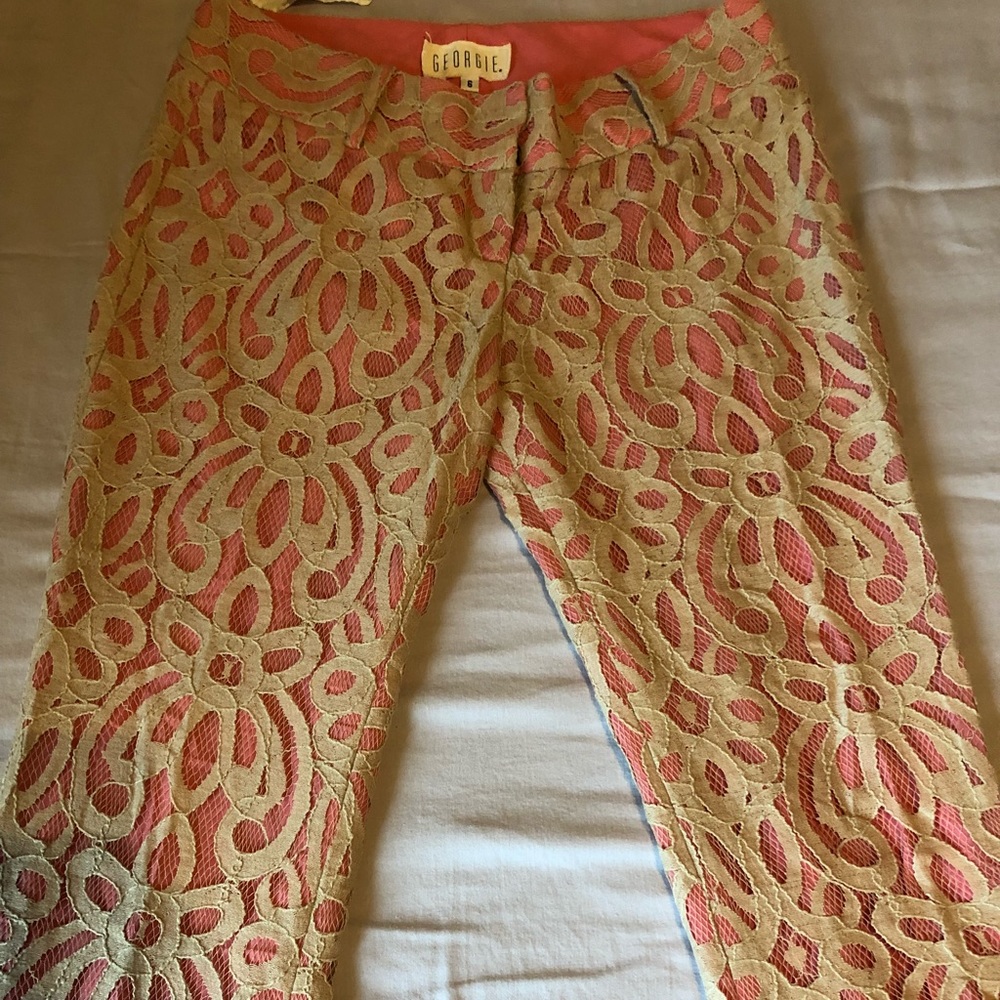 Lace bell bottom pants